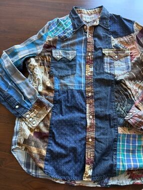 Ralph lauren - denim&supply - patchwork - xl